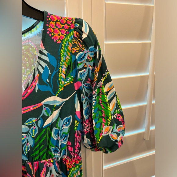 Lilly Pulitzer Chiara Tiered Dress Sunshine Jungle Floral Dress Size Medium - Picture 10 of 16